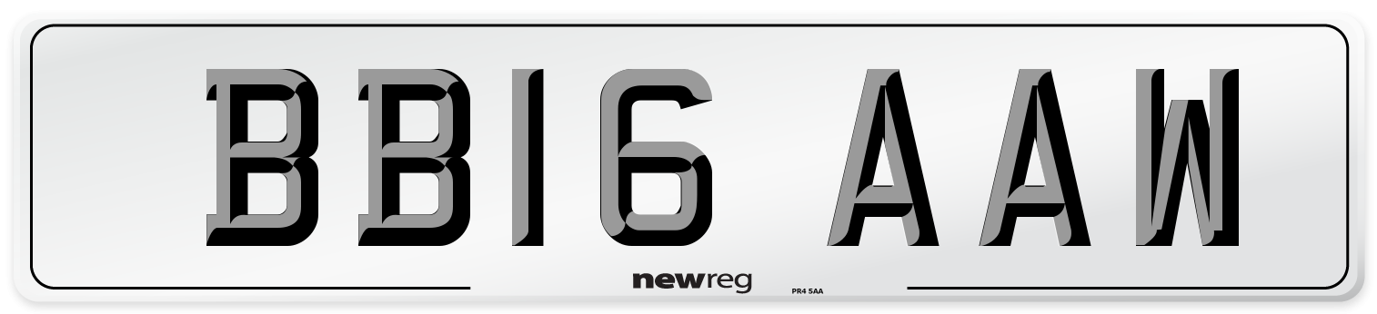 BB16 AAW Number Plate from New Reg